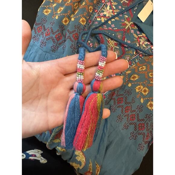 NEW Soft Surroundings‎ Mirapani Embroidered Floral Midi Dress M Boho - Picture 8 of 12